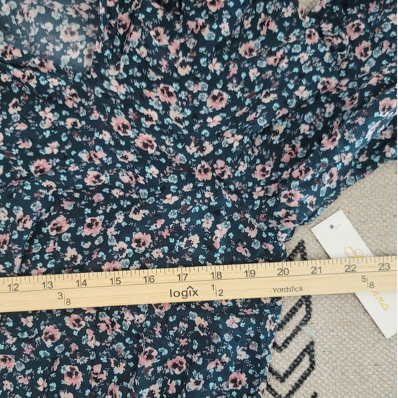 Shoshanna Colten Tie-Neck Blouson Dress in Pine/Blush, sz 12 - Picture 13 of 16